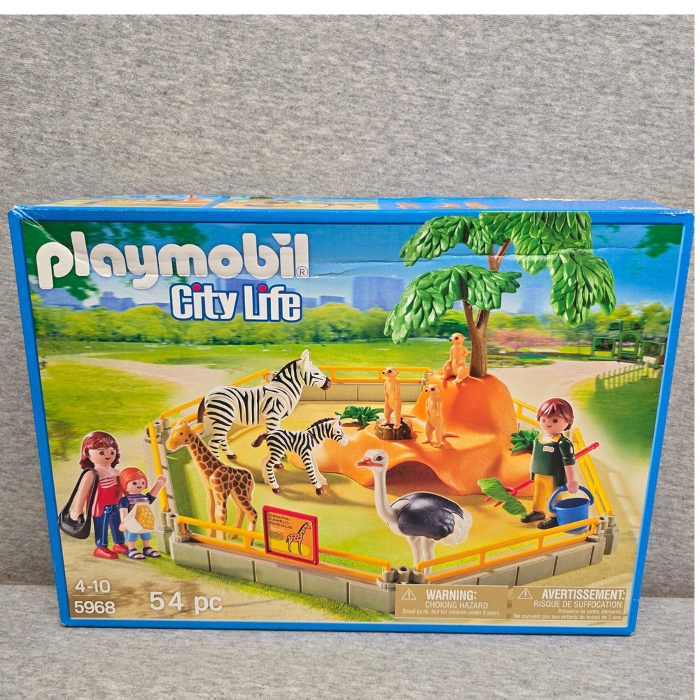 Playmobil City Life Zoo Enclosure 5968 Animals Figures 54pc Set New Sealed